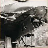 Statens Järnvägar, SJ Bk 748 skador efter kollision i Södertälje 1958.