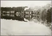 Gävle Dala Järnväg, GDJ tåg kör genom en översvämning i närheten av Falun 1914.