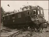 Statens Järnvägar, SJ D 298 krockskadat efter olycka i Älvsjö 1934.