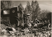 Statens Järnvägar, SJ Oe 74 och SJ Oe 75 har spårat ur efter jordskred i närheten av Straumsnes på linjen mellan Riksgränsen och Narvik augusti 1937.