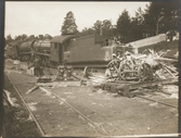 Olycksplatsen i Malmslätt där Statens Järnvägar, SJ A 1016 och SJ B 1035 har kolliderat på stationen.