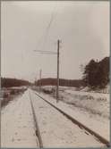 Försöksbanan Albano - Värtan.
Fotot taget i höjd med Storängsbotten österut, på sträckan Albano - Värtan.