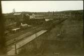 Bastuträsk station. Statens Järnvägar, SJ. Bangårdens norra del före ombyggnaden 1909-1912. Banan öppnades 1894. Banan Bastuträsk - Skellefeå öppnades 1912. Elektrifierades 1997.