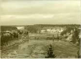 Slind. Statens Järnvägar, SJ. Brobygget över Skellefte älv i oktober 1910.