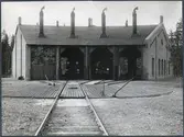 Lokomotivstall vid Ulriksfors. Ånglok SJ E 905