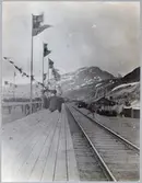 Invigning av järnvägen vid Riksgränsen.