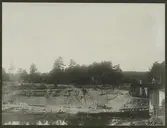 Anläggandet av dubbelspåret mellan Rönninge och Ström.