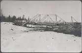Bro över Ume-älv. Östra älvfåran,pelaren under arbete mars 1923.