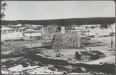 Bro över Ume-älv. Västra älvfåran mars 1923.
