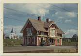 Vy vid Nissafors. Stationshus byggt 1902. enligt ritningar av arkitekt TJ Folcke, Göteborg,