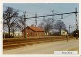 Fosieby station 1971.Malmö - Ystads Järnväg, MYJ. Stationen öppnad 1898. Stationshuset är idag riven. Elektrifierierades 1933.