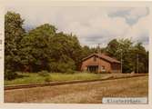 Klostersågen station 1971. Malmö - Tomelilla Järnväg, MöToJ. Stationen öppnades och stationshuset byggdes 1893. Gick över till Statens Järnvägar, SJ 1943. Stationen lades ner 1970.