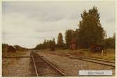 Hållplats anlagd 1910. Envånings stationshus i trä