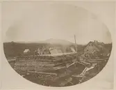 SJs banbyggnad av Linjen Torpshammar- Riksgränsen. (Storlien) Förrådsbygge vid Stenfjället i Storlien, år 1878.