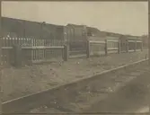 Dubbelspårsbanbyggnad Göteborg - Alingsås. Här ses olika typer av idealstaket, år 1916.