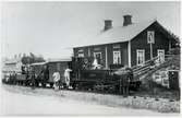 Degerfors station. Vikern - Möckelns Järnväg, WMJ lok 1 