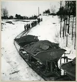 Transport av grus från grustäkt.