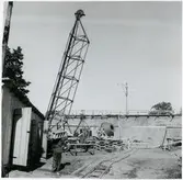 Kran för bankarbetena, vid Skövde.