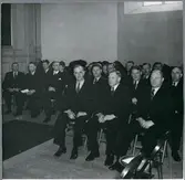 Medaljörer i Överluleå kyrka under invigningen av elektrifieringen av sträckan Långsele - Boden.