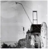 Elektrifieringsarbete på linjen mellan Stöde och Nedansjö.