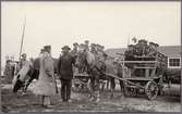 Krigsinvalider på hästtransport vid färjan i Haparanda under Första världskriget.