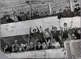 Brittiska hemvändande krigsfångar ombord på Drottningholm under krigsfångeutväxling.