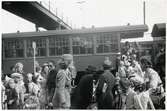 Finska barntransporter ankommer till Umeå, augusti 1944.