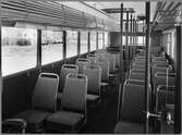 Interiör från buss 102. Stockholm-Roslagens Järnväg, SRJ.