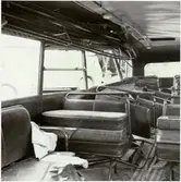 Statens Järnvägar, SJ Buss 689-C invändigt efter kollision med tåg.