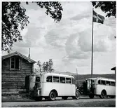 Statens Järnvägar, SJ buss vid uppehåll i Mittådalen, Härjedalen.