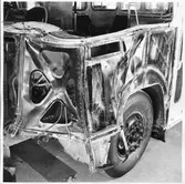 Kollisionskadad buss, Statens Järnvägars, SJ buss 2128.