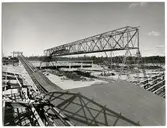 Transportanläggning för järnverket i Oxelösund under uppbyggnad.