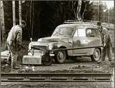 Underhållsarbete på sträckan mellan Harsjön och Bälgviken 1967.