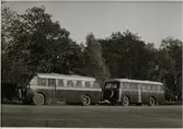 Trafikaktiebolaget Grängesberg - Oxelösunds Järnvägar, TGOJ buss med släpvagn.