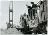 Snöröjning på Grängesberg malmbangård 1966.