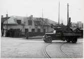 Järnvägsövergång vid stationsgatan i  Sundbyberg, på sträckan mellan Sundbyberg och Huvudsta C.