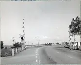 Järnvägsövergång vid Klaffbron sedd från Ljunghusen. På linjen mellan Höllviksnäs - Ljunghusen.