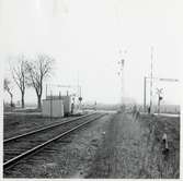 Järnvägsövergång väster om Trollenäs station på sträckan mellan Marieholm och Eslöv.