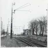 Järnvägsövergång vid bangården öster om Trollenäs station på sträckan mellan Marieholm och Eslöv.