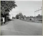 Järnvägsövergång vid Trönninge på linjen mellan Halmstad och Eldsberga.