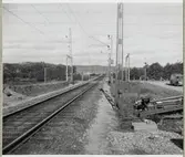 Järnvägsövergång vid Laholms kvarn på linjen mellan Veinge och Laholm.