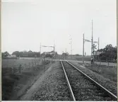 Järnvägsövergång vid Nyby på linjen mellan Laholm och Vallberga.