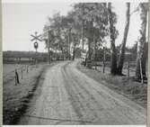 Järnvägsövergång vid Hemmeslöv Södra på linjen mellan Skottorp och Båstad.