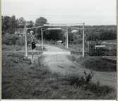 Järnvägsövergång vid Finsbo på linjen mellan Skottorp och Grevie.