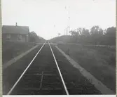 Järnvägsövergång vid Skepparkroken på linjen mellan Vejbyslätt och Skälderviken.