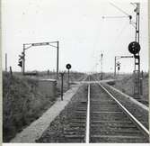 Järnvägsövergång vid Bonnarp på linjen mellan Ängelholm och Spannarp.