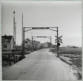 Järnvägsövergång vid Norra Vram N:a på linjen mellan Åstorp och Billesholm.