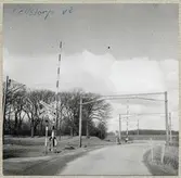 Järnvägsövergång vid Källstorp Södra på linjen mellan Axelvold och Svalöv.