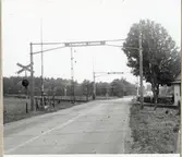 Järnvägsövergång vid Vegeholm på linjen mellan Ängelholm och Rögle.