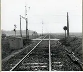 Järnvägsövergång vid Rögle södra på linjen mellan Rögle och Kattarp.